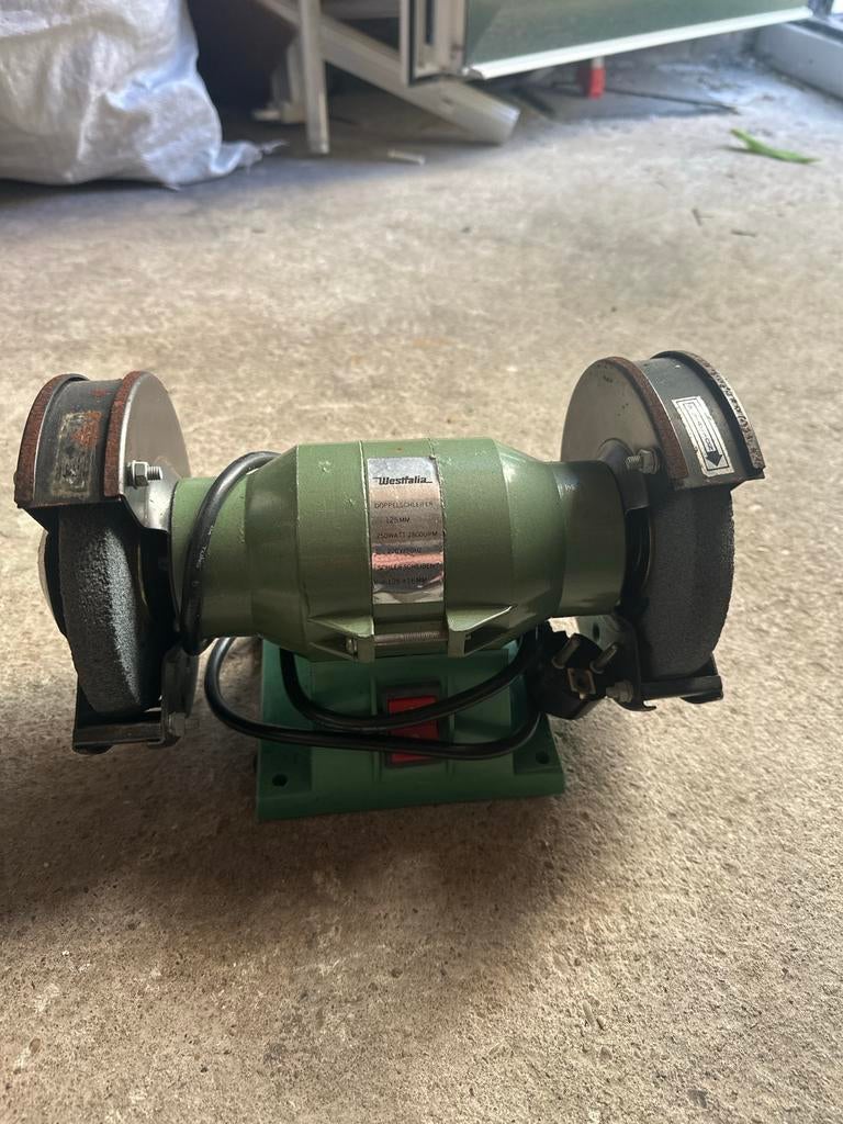 Westfalia Dubbele Slijpmachine 125mm - Werkbankslijper, Doe-het-zelf en Verbouw, Gereedschap | Slijpmachines, Ophalen, Gebruikt