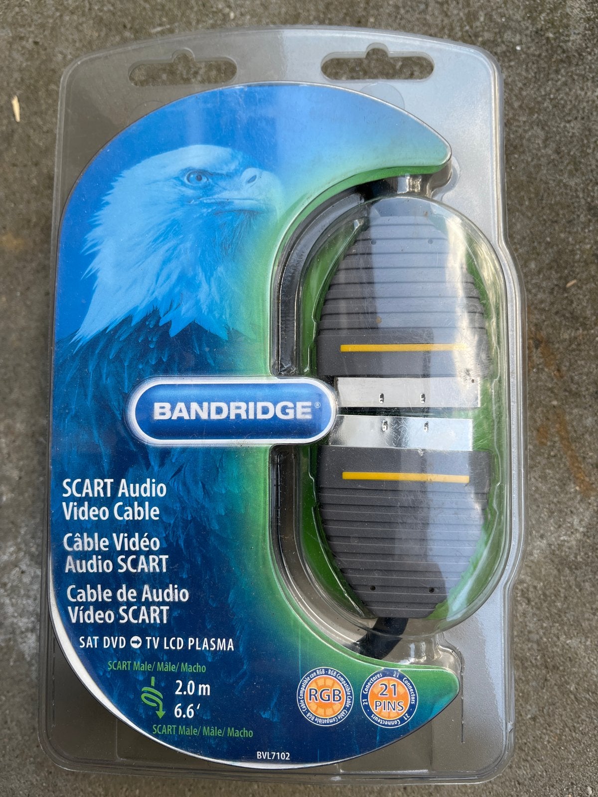 Bandridge SCART Audio Video Kabel 2.0m, Ophalen of Verzenden, Nieuw, 2 tot 5 meter, Scartkabel