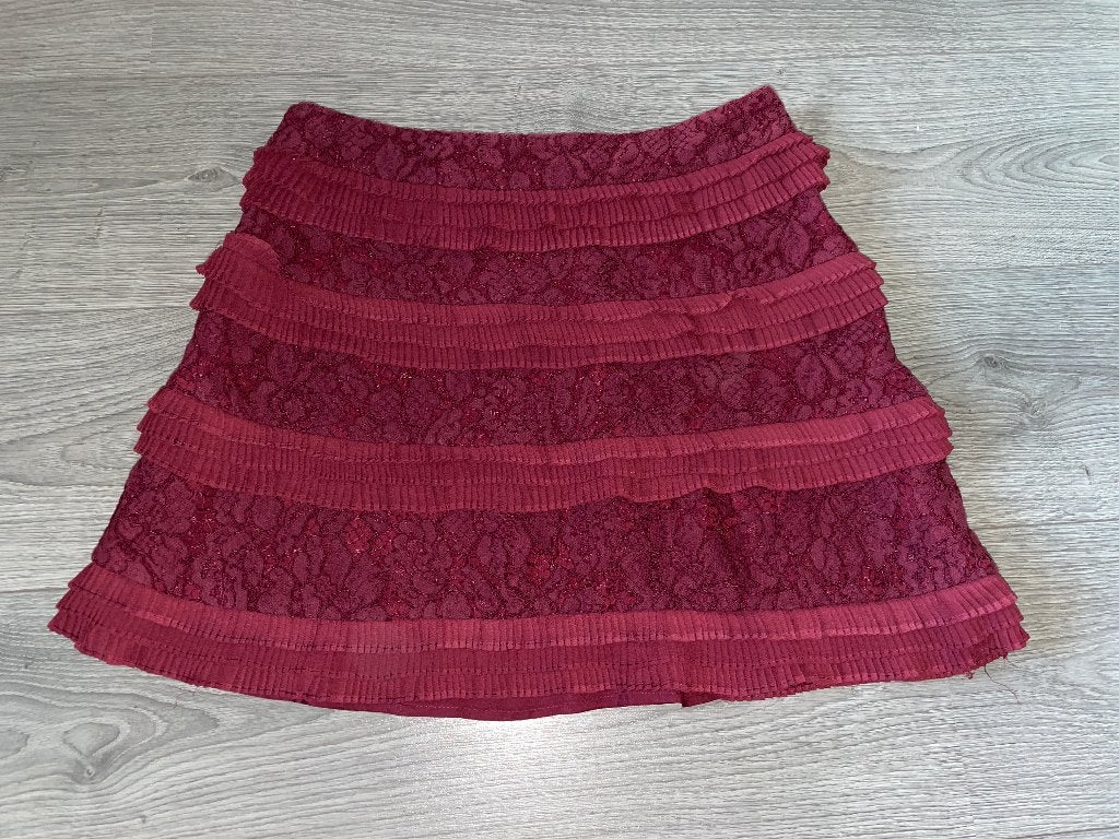 NIKKIE wijn rode kante ruffle rok skirt mt 40, Kleding | Dames, Rokken, Maat 38/40 (M), Ophalen of Verzenden, Zo goed als nieuw