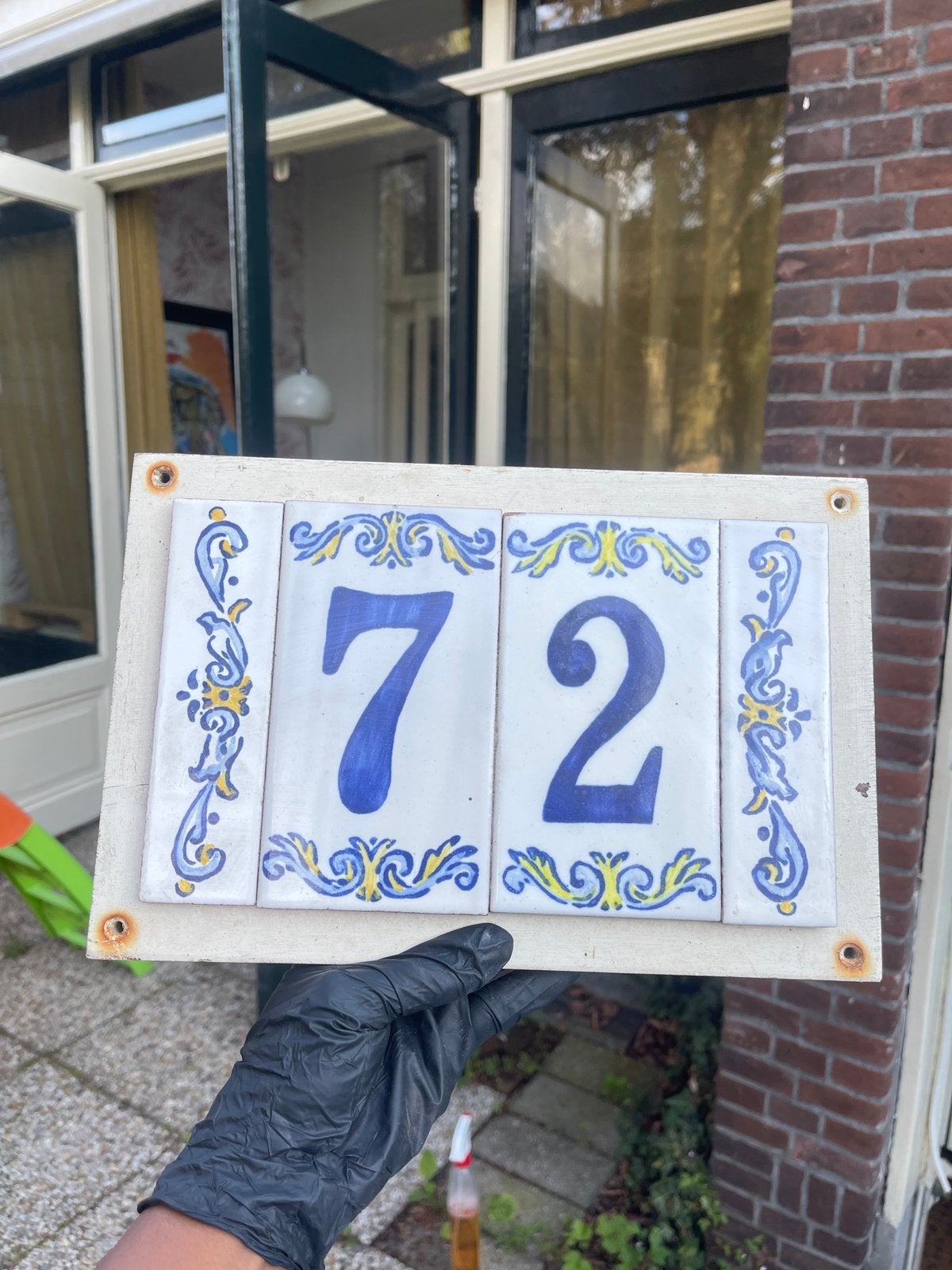 huisnummerbord, Ophalen, Vintage, Zo goed als nieuw, Wit