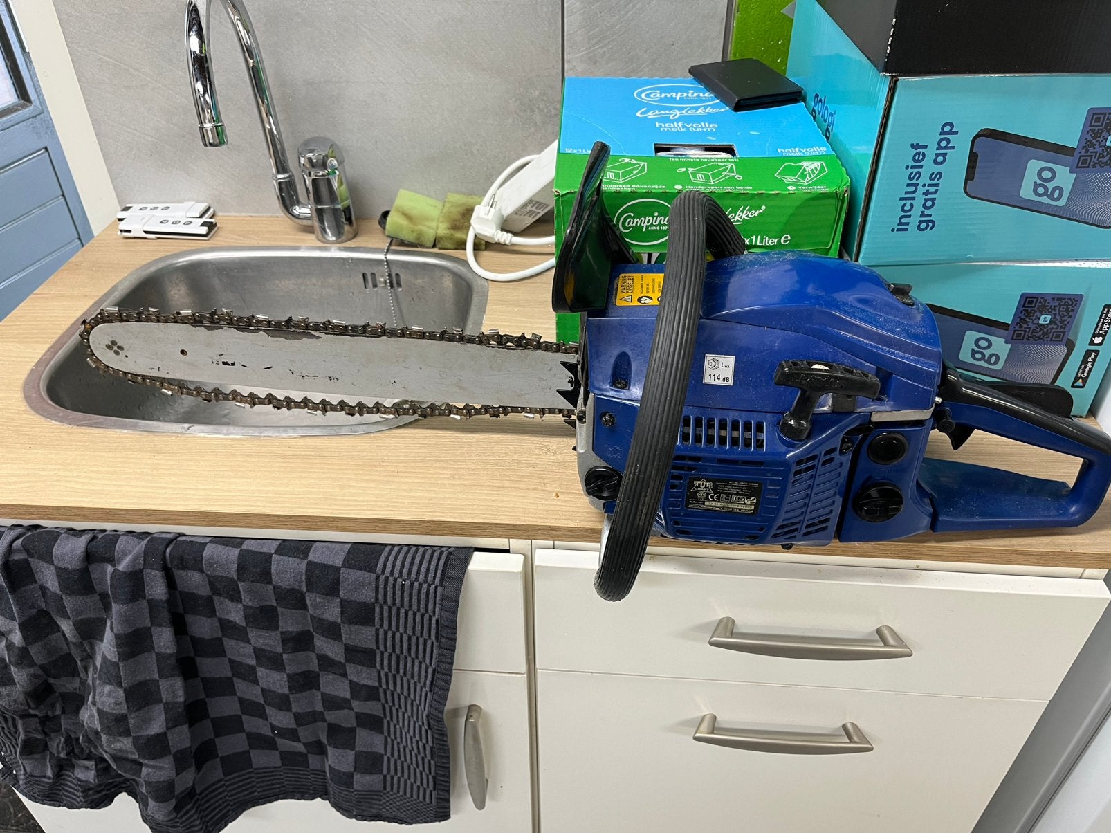 Ketting zaag, Doe-het-zelf en Verbouw, Gereedschap | Zaagmachines, Kettingzaag, Ophalen of Verzenden, Zo goed als nieuw, 30 tot 70 mm