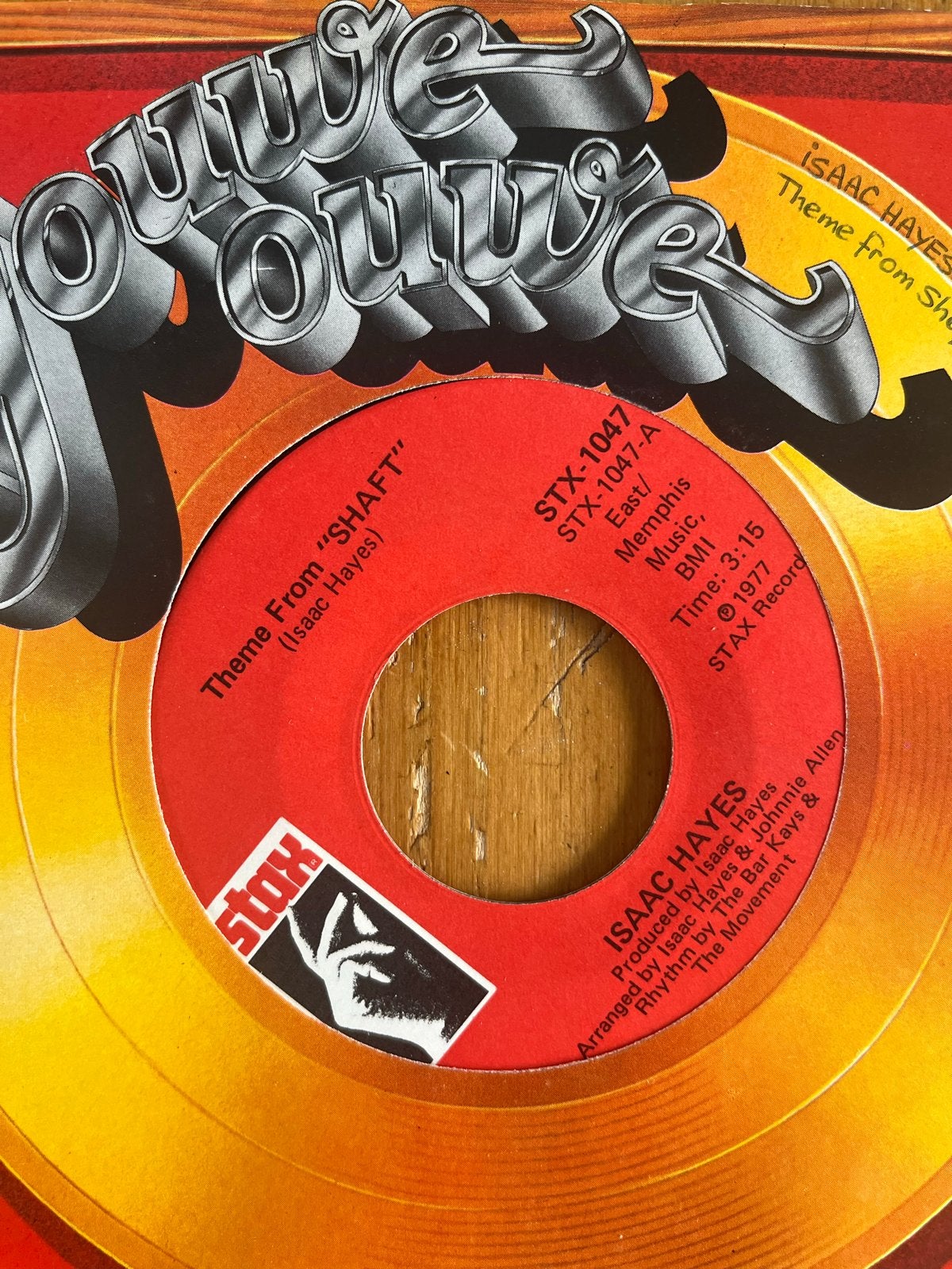 Isaac Hayes - Theme From "Shaft" 7" Vinyl Single (1977), Ophalen of Verzenden, Gebruikt, 7 inch, R&B en Soul