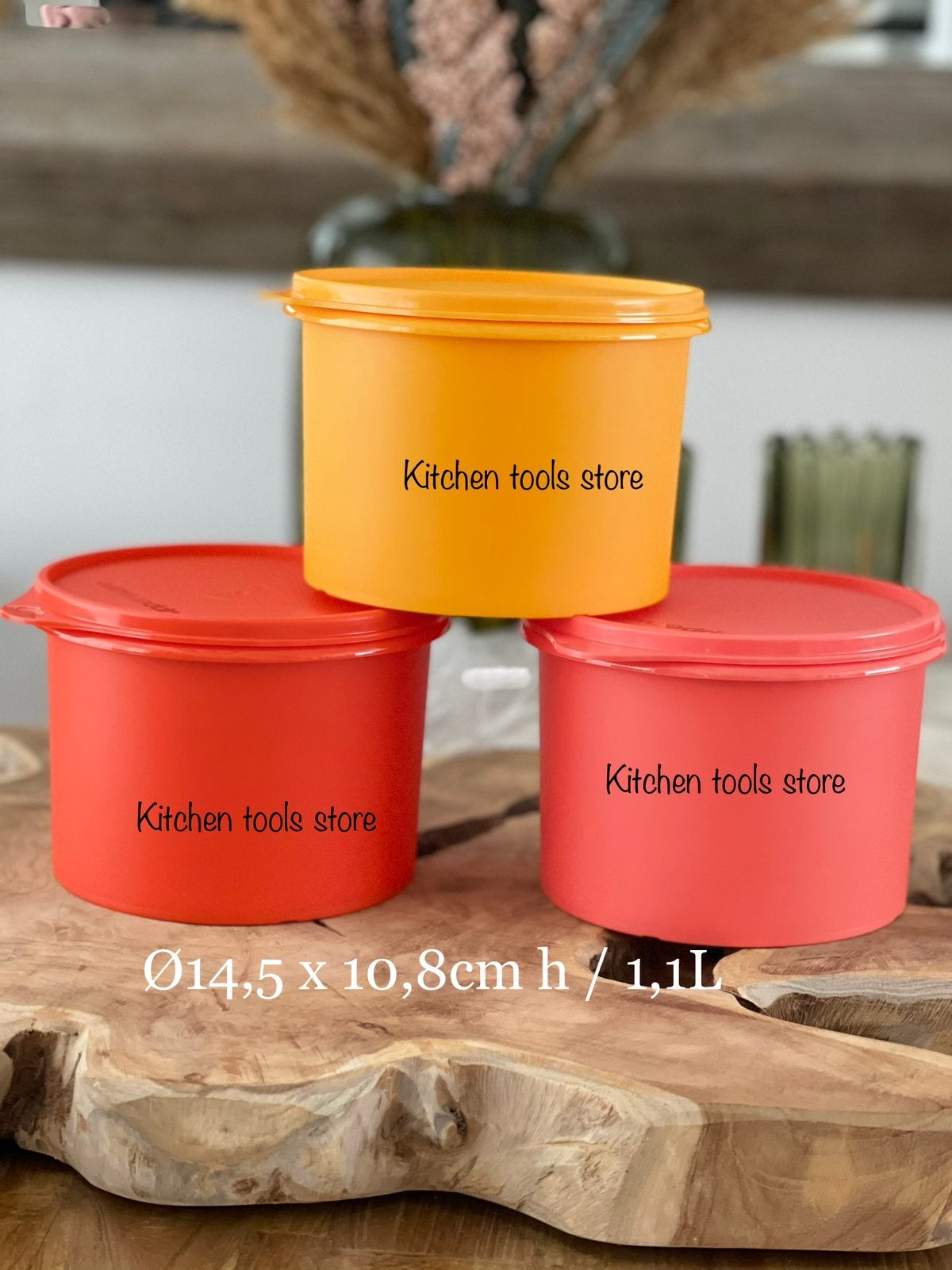 Tupperware Rondix set 3x 1,1L ronde bewaarbak voorraadbus, Overige kleuren, Nieuw, Ophalen of Verzenden, Bus of Trommel