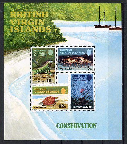 British Virgin Islands- 1978- blok = motief Reptiel & Zeelev, Ophalen of Verzenden, Postfris, Midden-Amerika