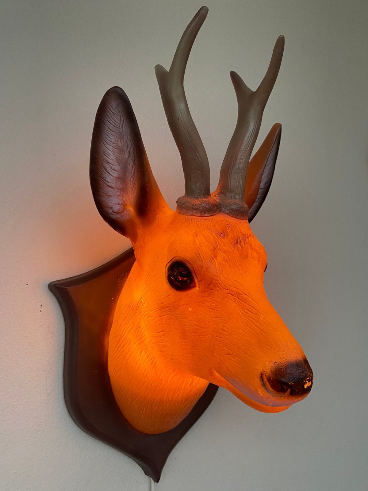 Heico - Hertenkop Wandlamp!, Kunststof, Bruin, Ophalen of Verzenden, Zo goed als nieuw