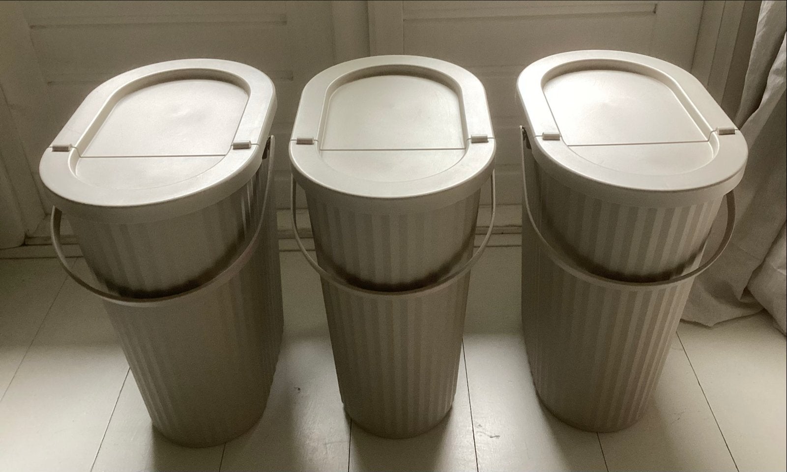 Ikea ton 3 met deksel Dammang 3x26 L, Ophalen, 50 – 75, Kunststof, Gebruikt