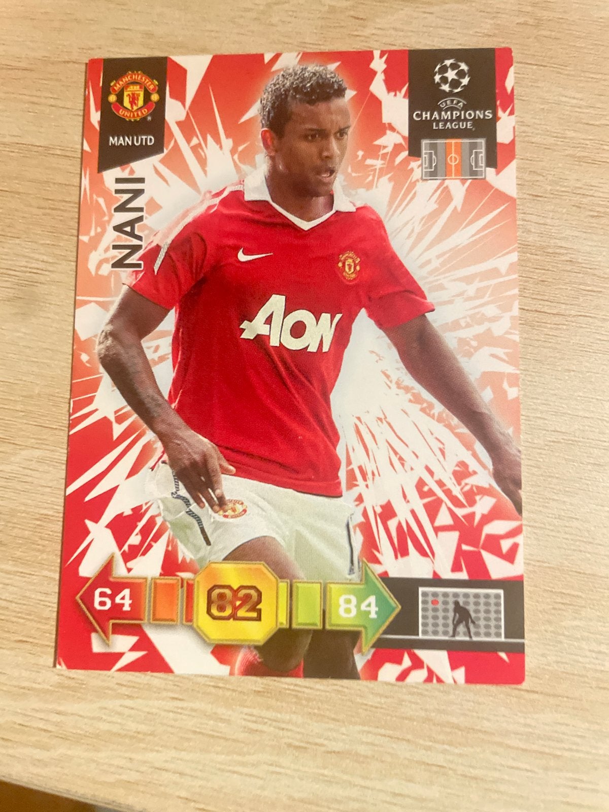 Nani Manchester United Champions League Voetbalkaart, Ophalen of Verzenden, Zo goed als nieuw, Buitenlandse clubs, Spelerskaart