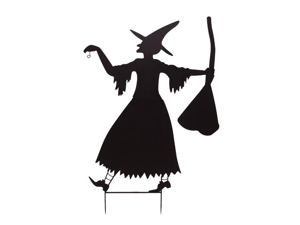 Europalms halloween metaal silhouet heks 140 cm met bezem, Hobby en Vrije tijd, Halloween of Griezel, ., Nieuw, Ophalen of Verzenden