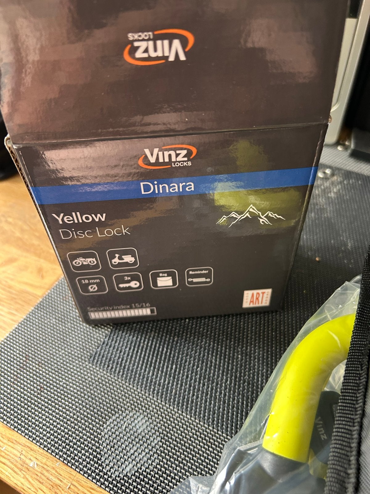Vinz Dinara ART 4 Schijfremslot Geel - Nieuw in doos, Ophalen of Verzenden, Nieuw