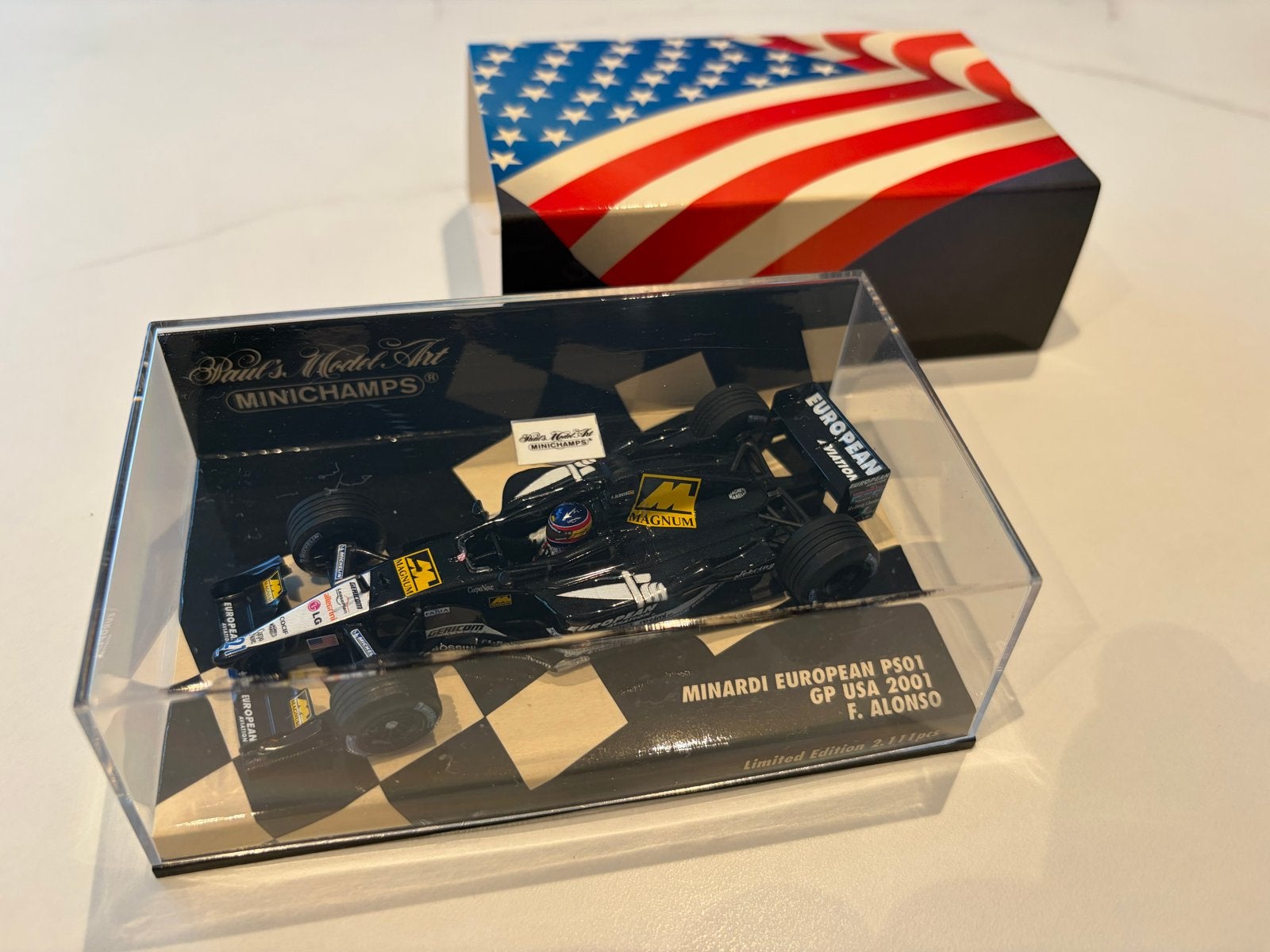 Minichamps Alonso - Minardi European PS01 GP USA 2001, Verzenden, Nieuw, Overige typen