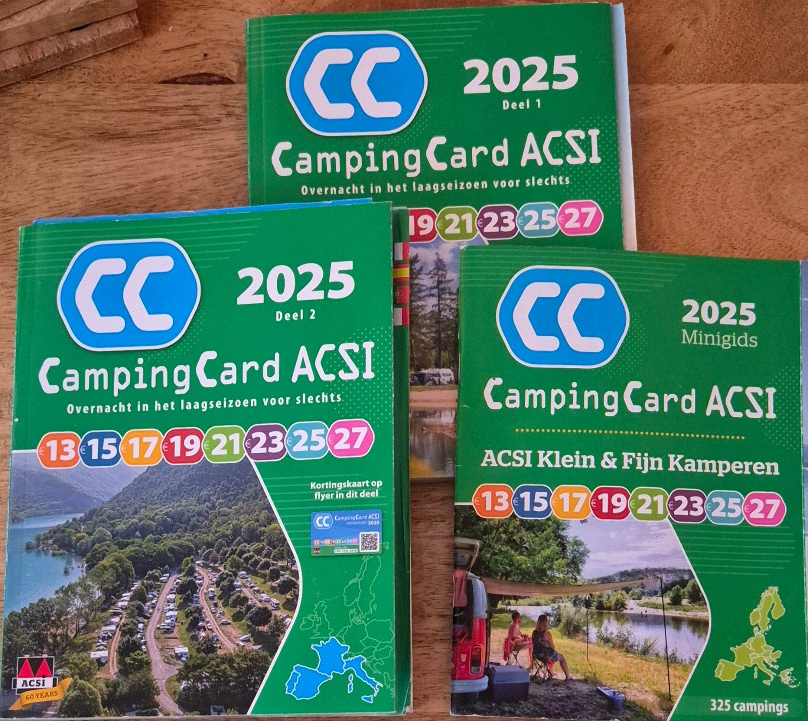 CampingCard ACSI Gidsen 2025 (Deel 1, 2 en Minigids), Ophalen, Zo goed als nieuw, Europa, Campinggids
