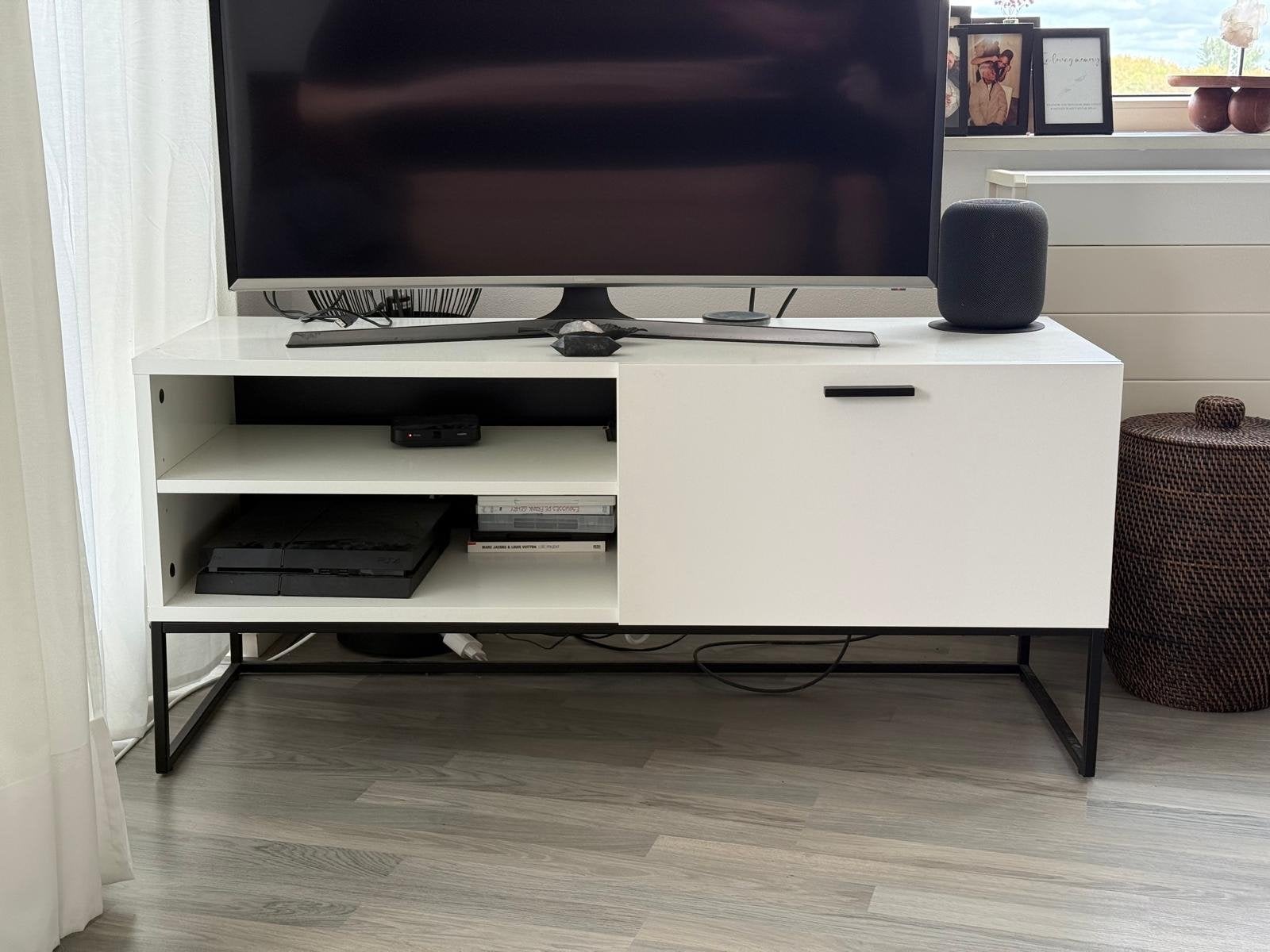 TV meubel Kioto - wit, Ophalen, Kunststof, Gebruikt, 100 tot 150 cm