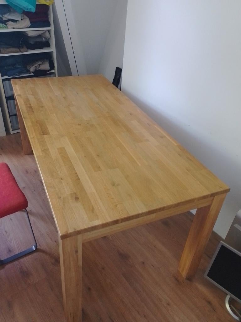 Massief eiken eettafel - 179,5 x 84,5 cm - Zeer goede staat, Huis en Inrichting, Tafels | Eettafels, Ophalen, 50 tot 100 cm, Zo goed als nieuw