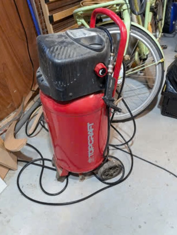 Topcraft Compressor - Gebruikt, Goede Staat, Doe-het-zelf en Verbouw, Compressors, Ophalen, Gebruikt, 6 tot 10 bar, 25 tot 100 liter