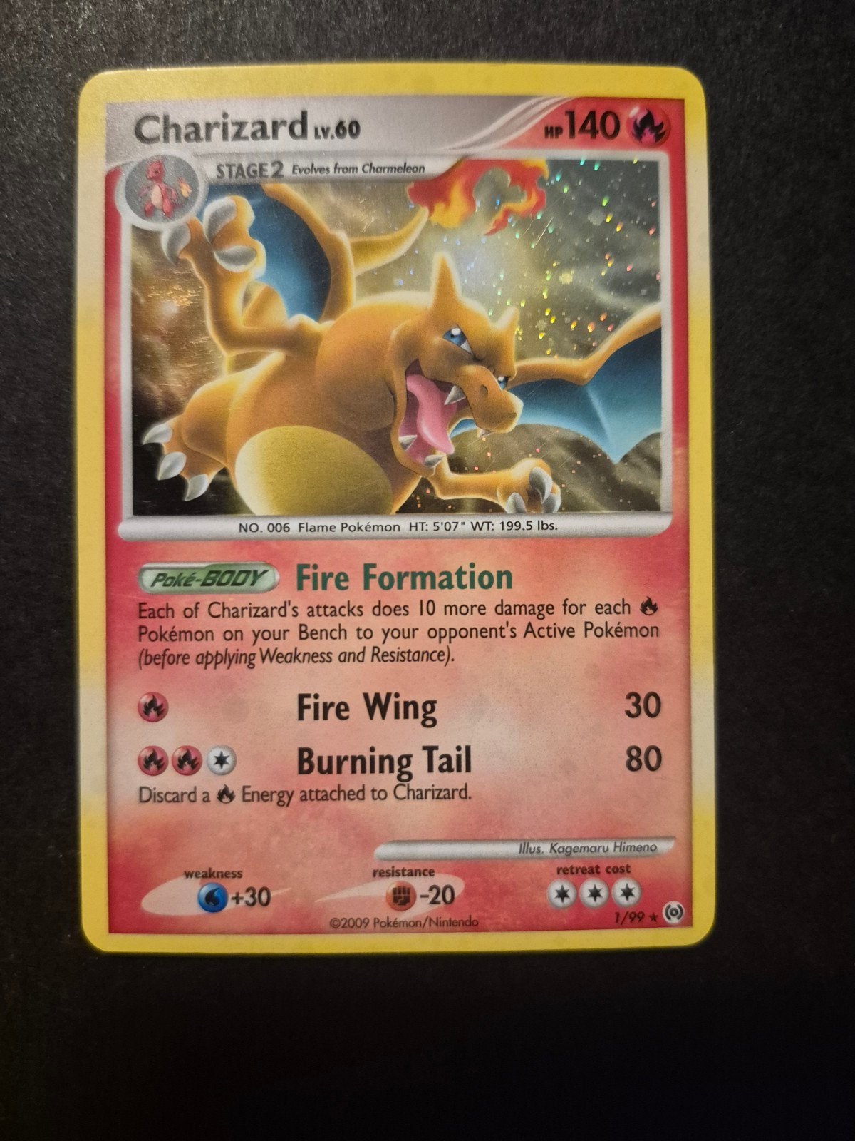 Charizard Lv.60 Pokémon Kaart 1/99 (2009), Ophalen of Verzenden