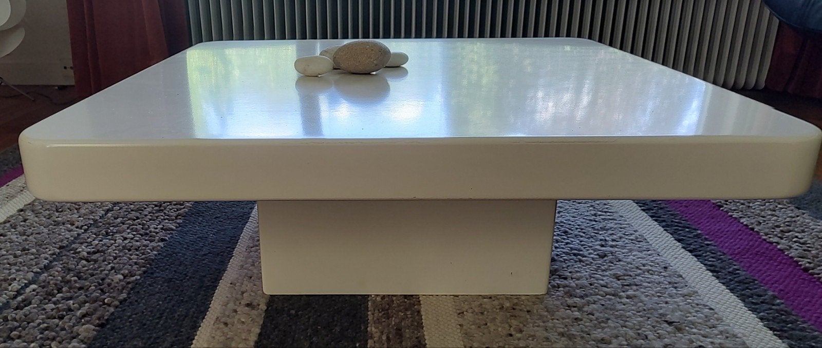 salontafel wit, Kunststof, Gebruikt, 50 tot 100 cm, Vierkant