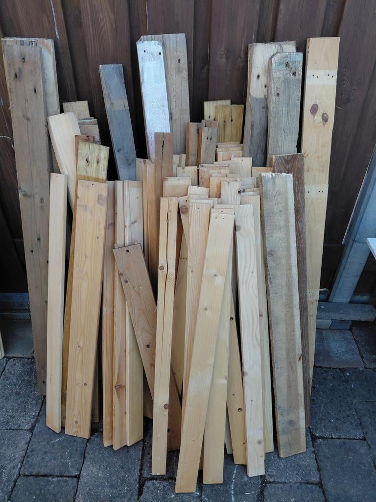 Diverse partij hout en planken, Doe-het-zelf en Verbouw, Hout en Planken, Ophalen, Minder dan 25 mm, Plank, Minder dan 200 cm