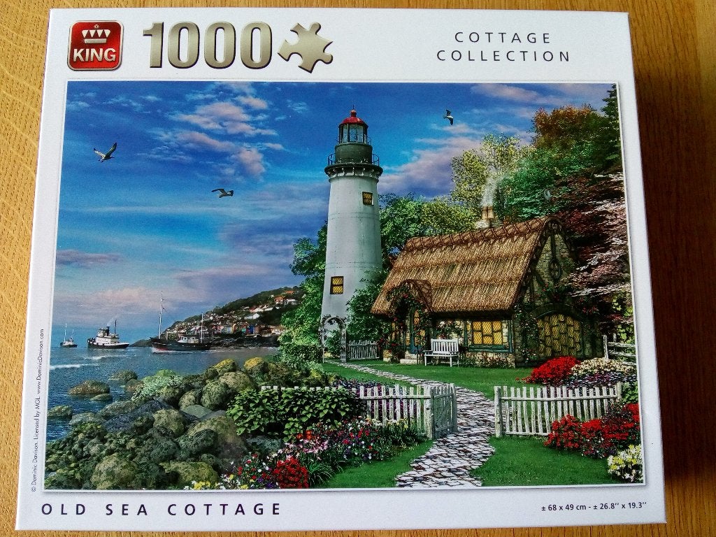 Old Sea Cottage puzzel 1000 stukjes, Ophalen of Verzenden, 500 t/m 1500 stukjes, Gebruikt, Legpuzzel