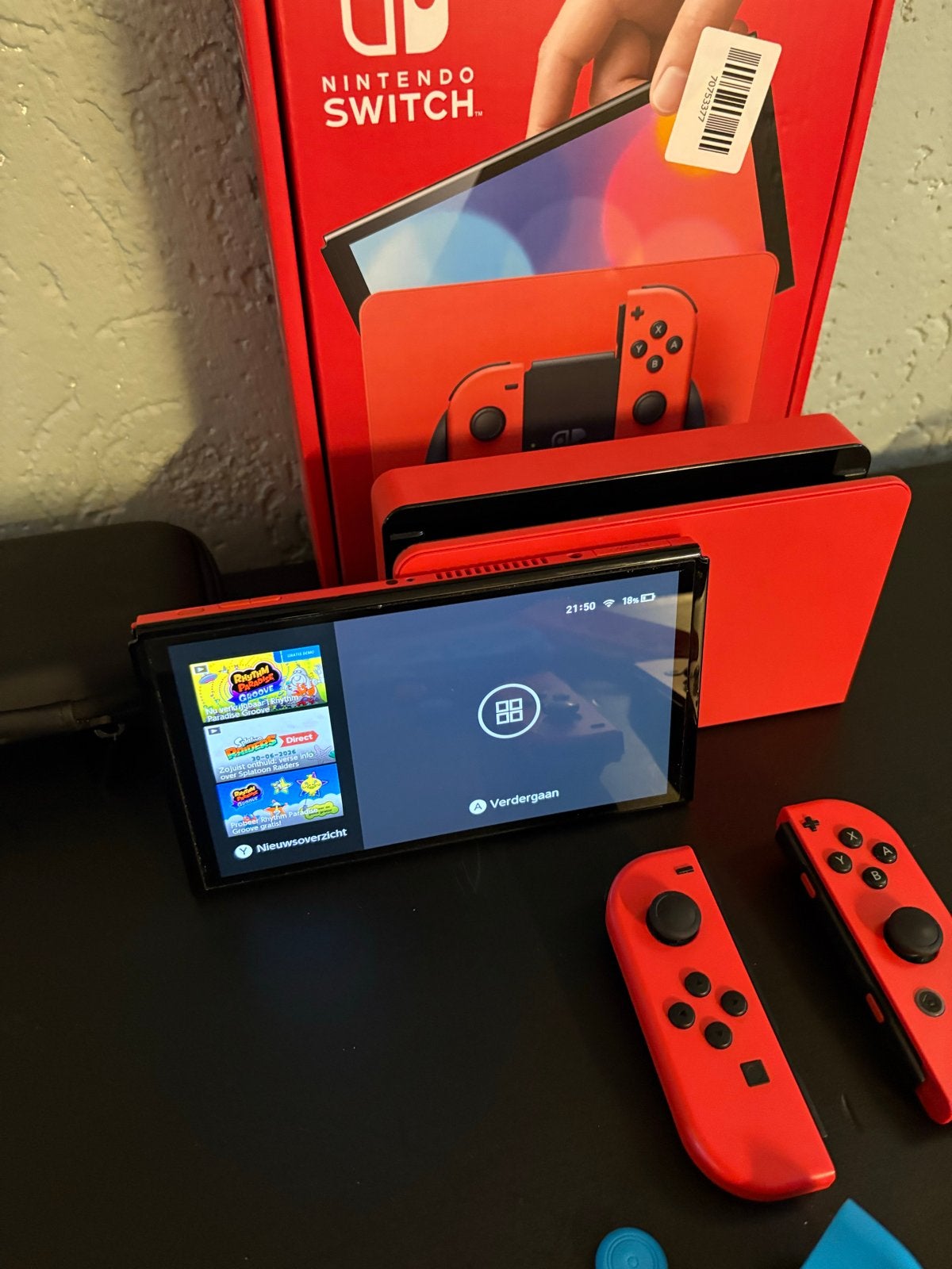 Nintendo Switch OLED Mario Edition - Zo goed als nieuw, Ophalen, Zo goed als nieuw, Met 2 controllers, Switch OLED