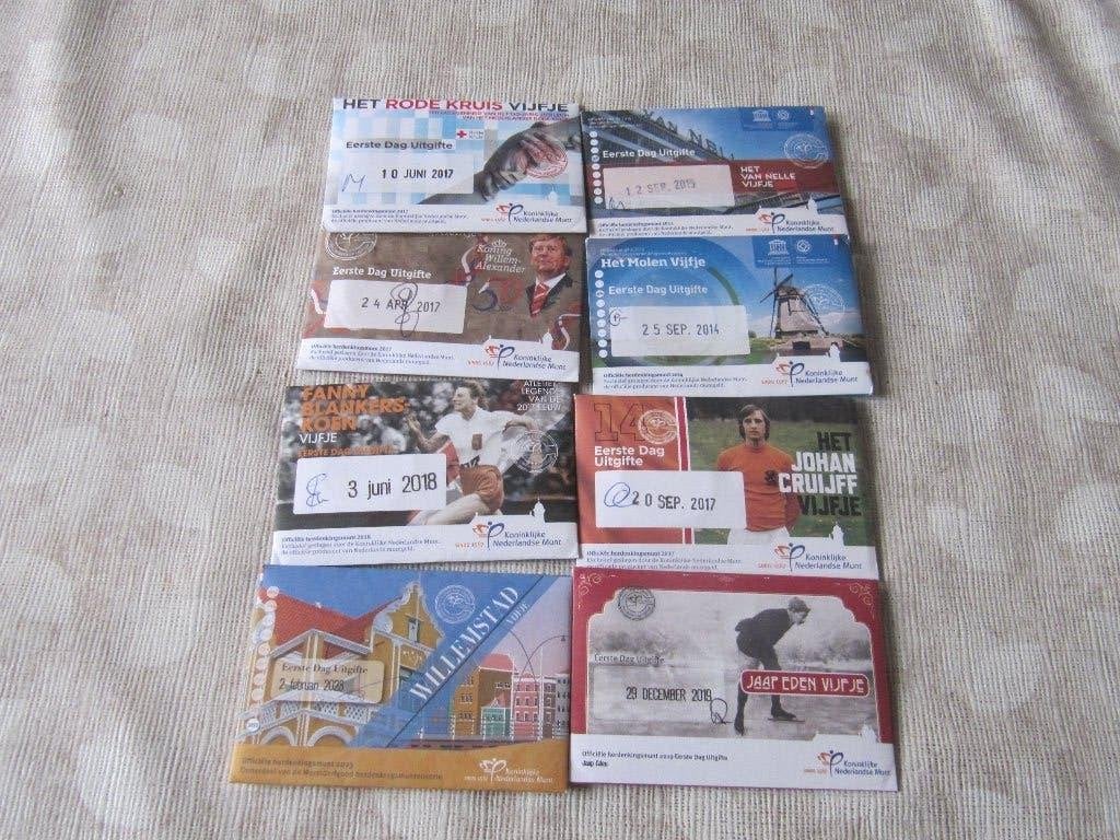 1e dagenveloppe 5 euro, Ophalen of Verzenden, Overige landen, 5 euro, Setje