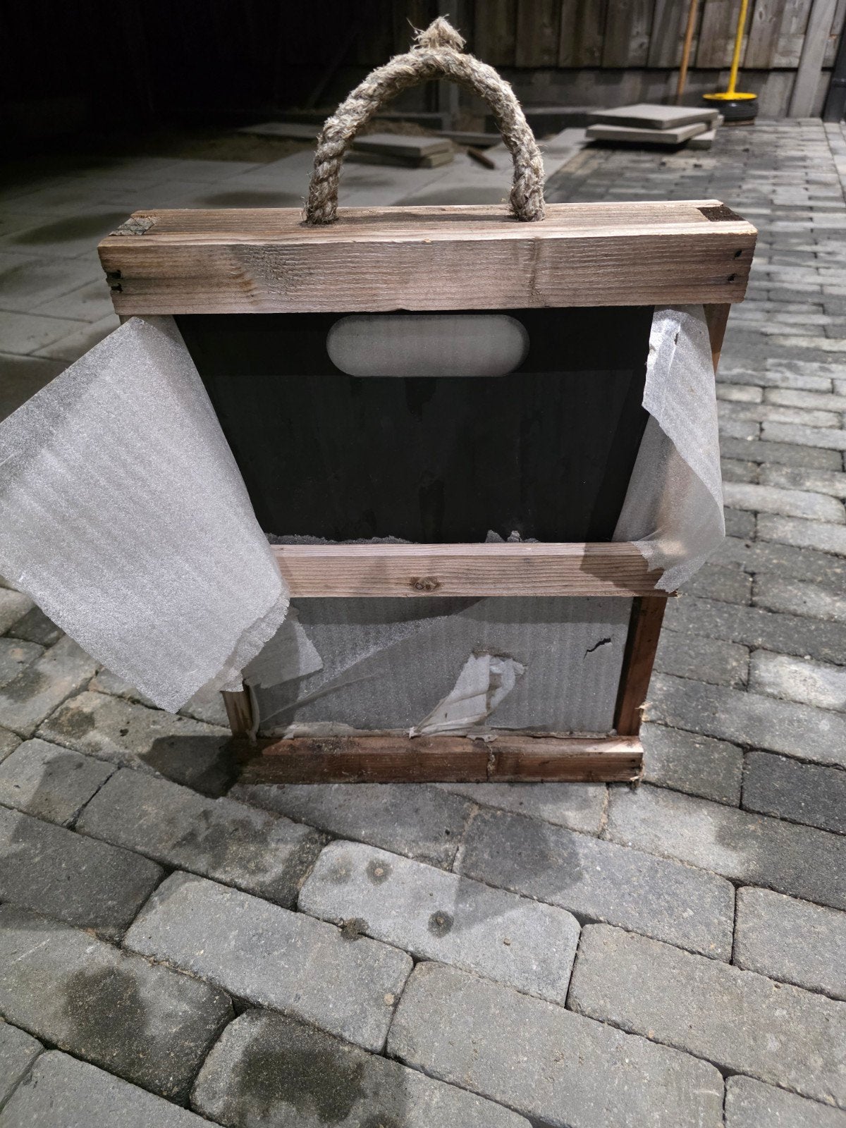 Vuurkorf in houten verpakking, Ophalen, Nieuw