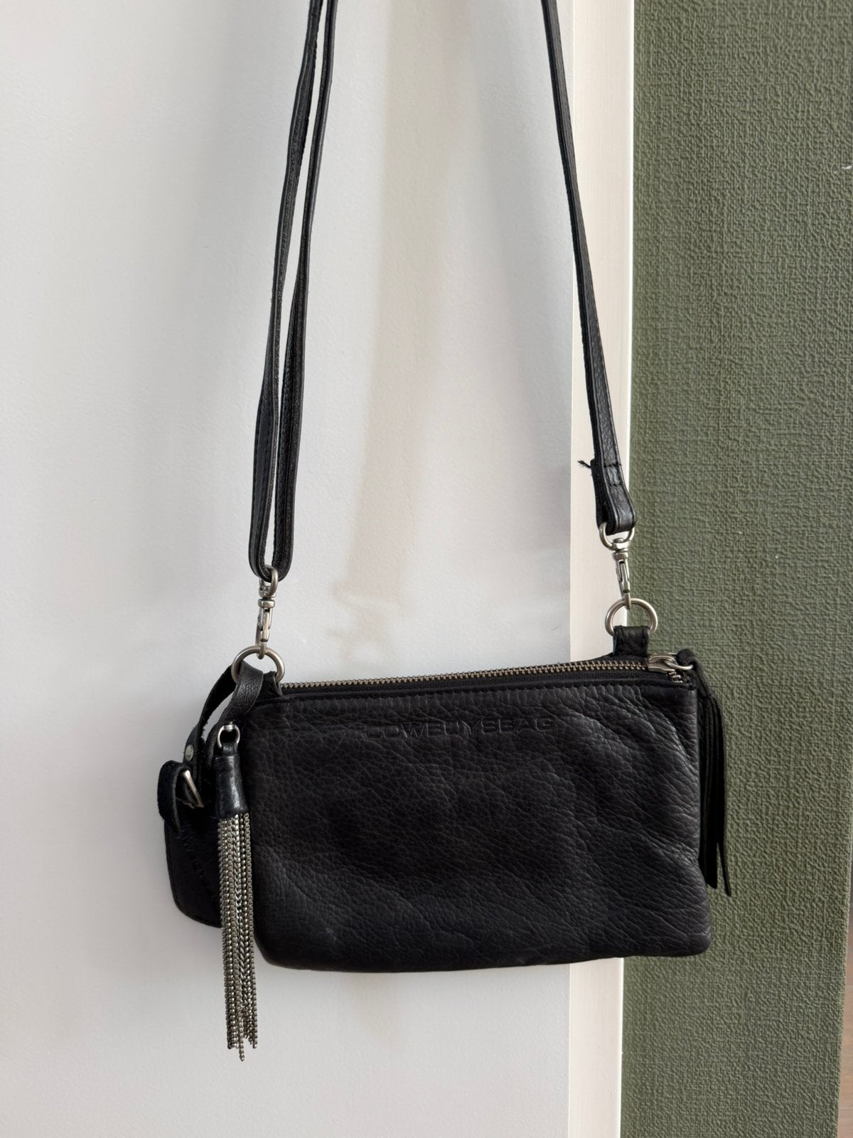 Cowboysbag schoudertasje, Ophalen of Verzenden, Zo goed als nieuw, Zwart, Schoudertasje
