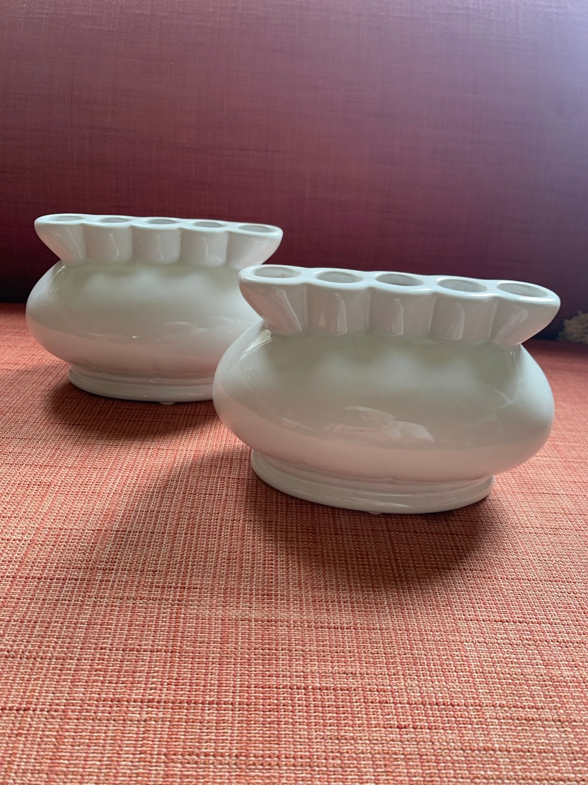 Set van 2 Witte Keramische Vaasjes, Ophalen of Verzenden, Nieuw, Wit