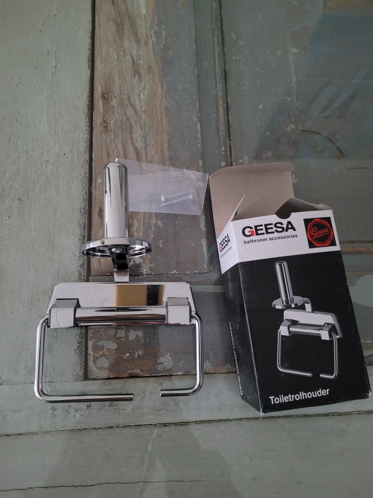 Geesa chromen toiletrolhouder met reserverolhouder, Ophalen of Verzenden, Nieuw, Chroom, Overige typen