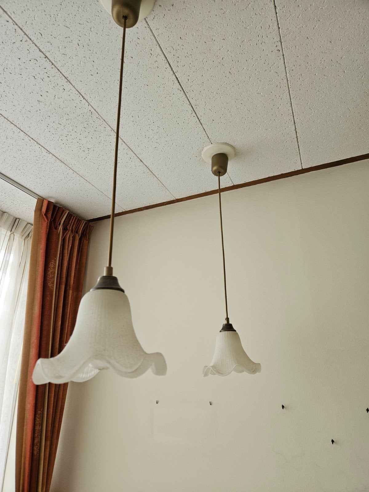 Hanglampjes, Gebruikt, Vintage, Ophalen of Verzenden, Glas