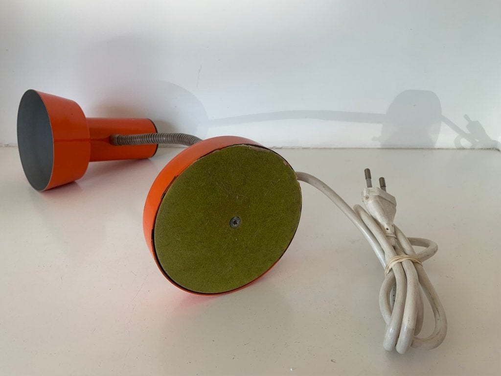 Vintage Oranje Bureaulamp - Jaren '70 Design, Huis en Inrichting, Lampen | Tafellampen, Bureaulamp, Gebruikt, Overige merken, Vintage
