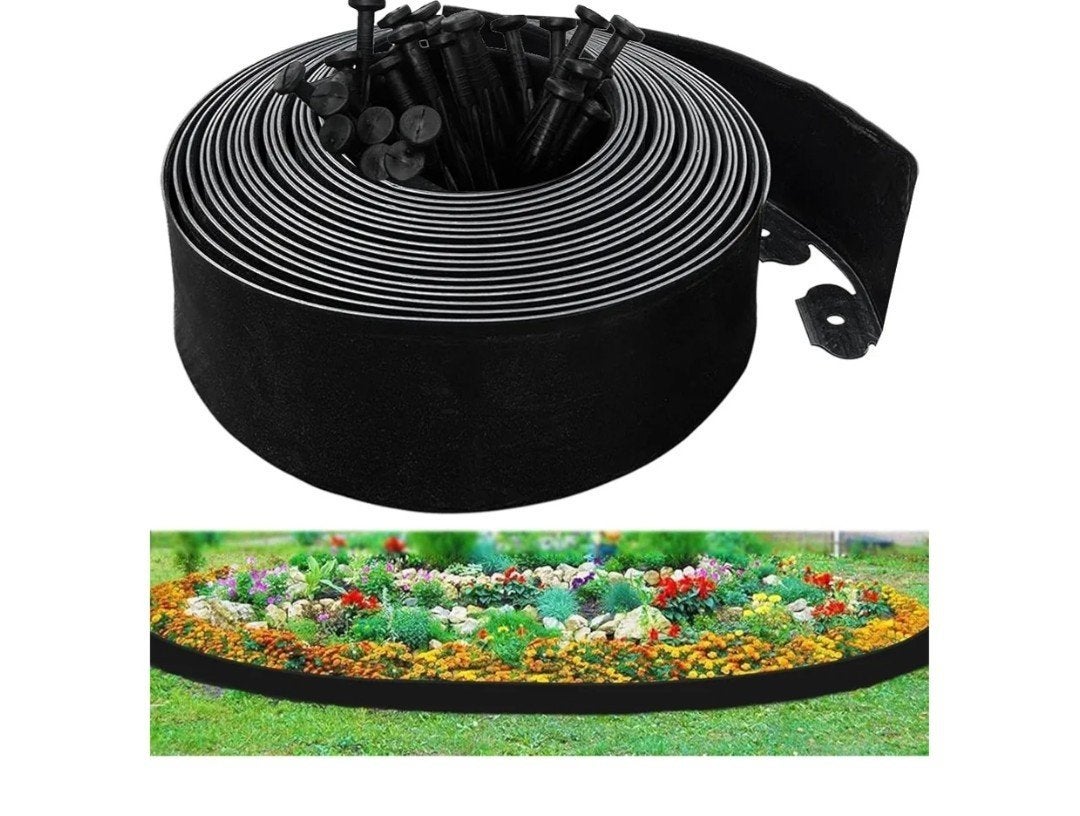 Flexibele borderrand tuinrand 10 cm x 10 meter met pennen, Ophalen of Verzenden, Nieuw