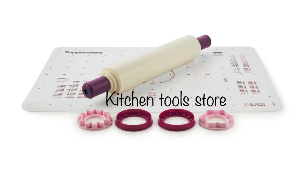 Tupperware set deegroller koekjesvormen + placemat / deegmat, Ophalen of Verzenden, Nieuw, Overige typen