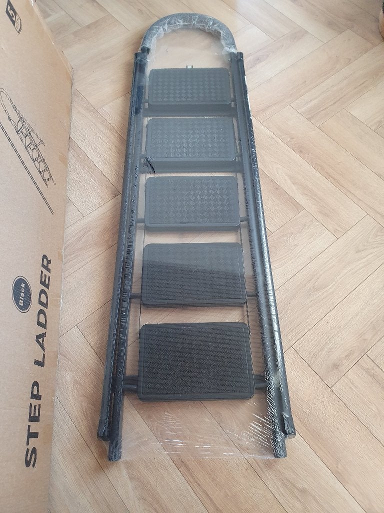 oolX huishoudtrap 5 treden • inklapbaar • anti-slip • nieuw, Doe-het-zelf en Verbouw, Ladders en Trappen, Verzenden, Trap, Nieuw