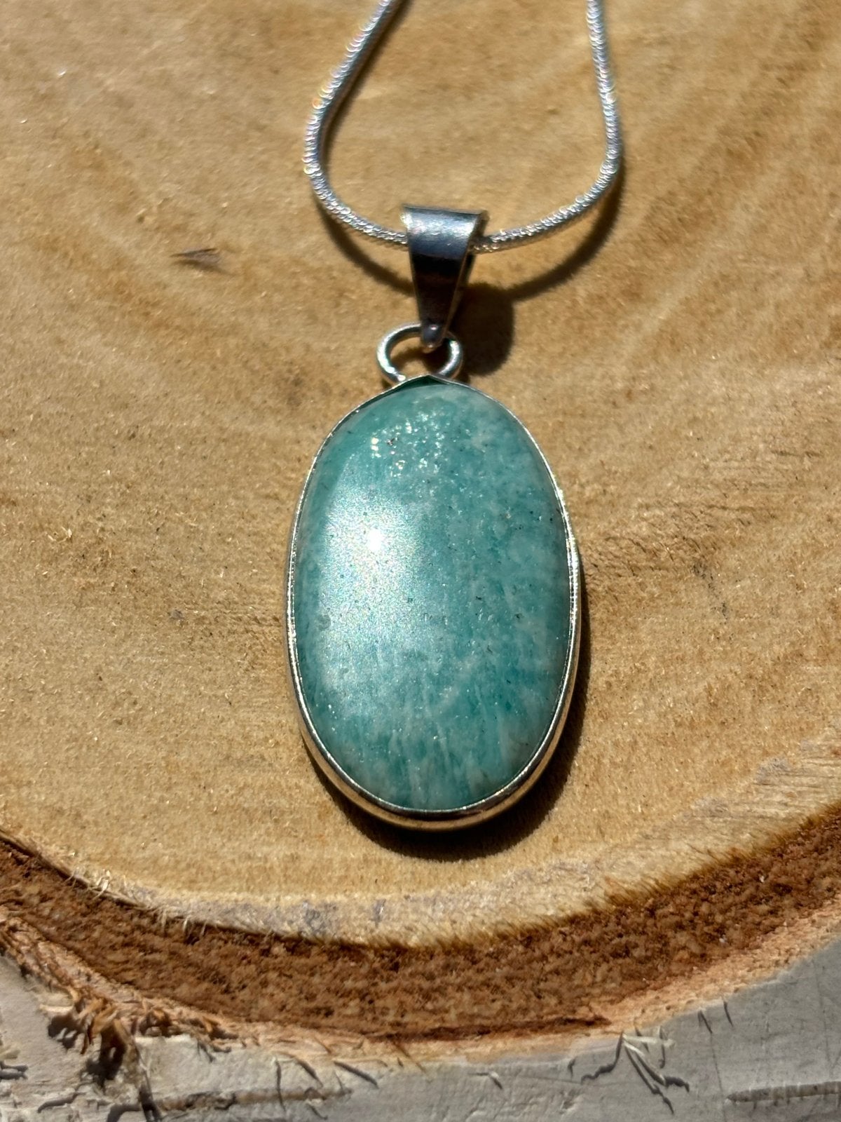 Amazoniet Edelsteen Ketting 45cm, Sieraden, Tassen en Uiterlijk, Kettingen, Nieuw, Ophalen of Verzenden, Steen of Mineraal, Met edelsteen