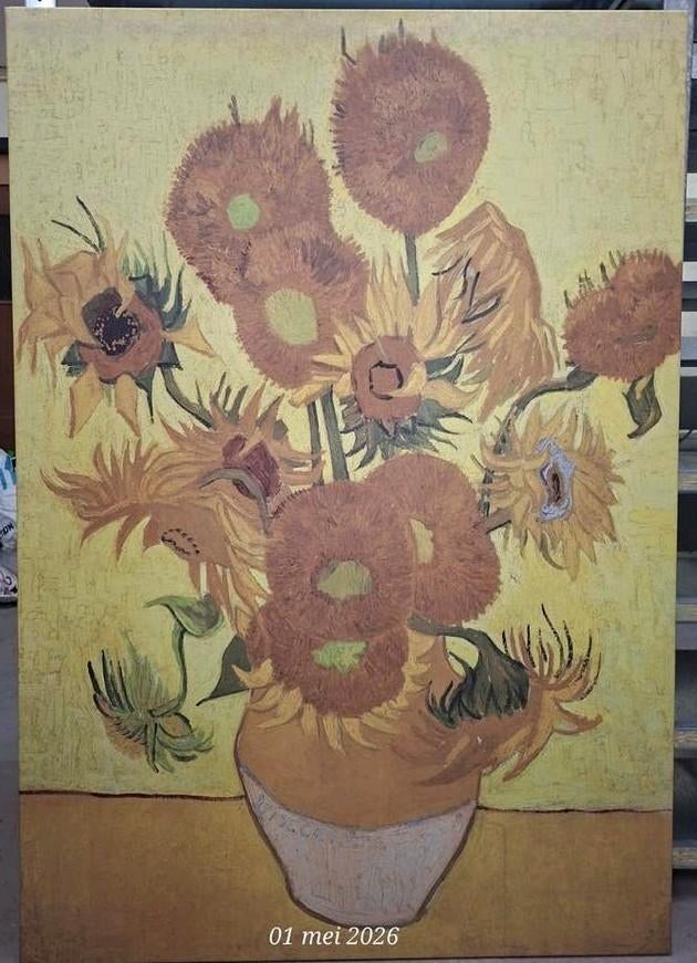 Groot Schilderij Zonnebloemen - Stijl van Van Gogh, Ophalen