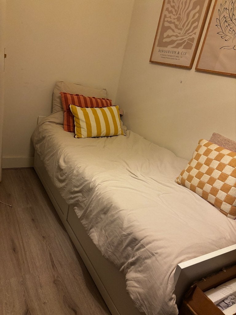 Brimnes bed met lades – 90x200 cm, Ophalen, Gebruikt, 90 cm, Eenpersoons