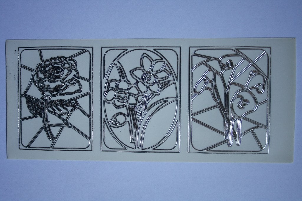 19 st. Bloemen zilverkleur sierstickers creme 8465, Hobby en Vrije tijd, Kaarten | Zelf maken, Ophalen of Verzenden, Nieuw, Natuur