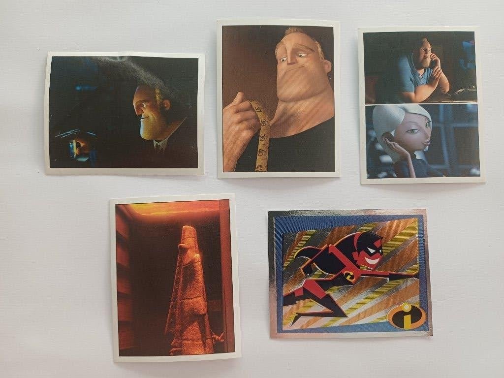 Panini stickers- The Incredibles 2004- 5 stickers 1 holo, Verzenden, Zo goed als nieuw, Meerdere stickers