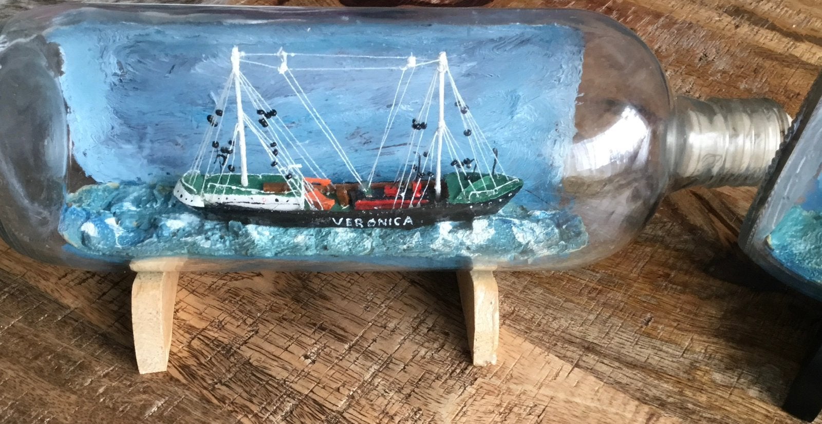 Scheepje in fles met zendschepen van vroeger, Ophalen of Verzenden, Nieuw