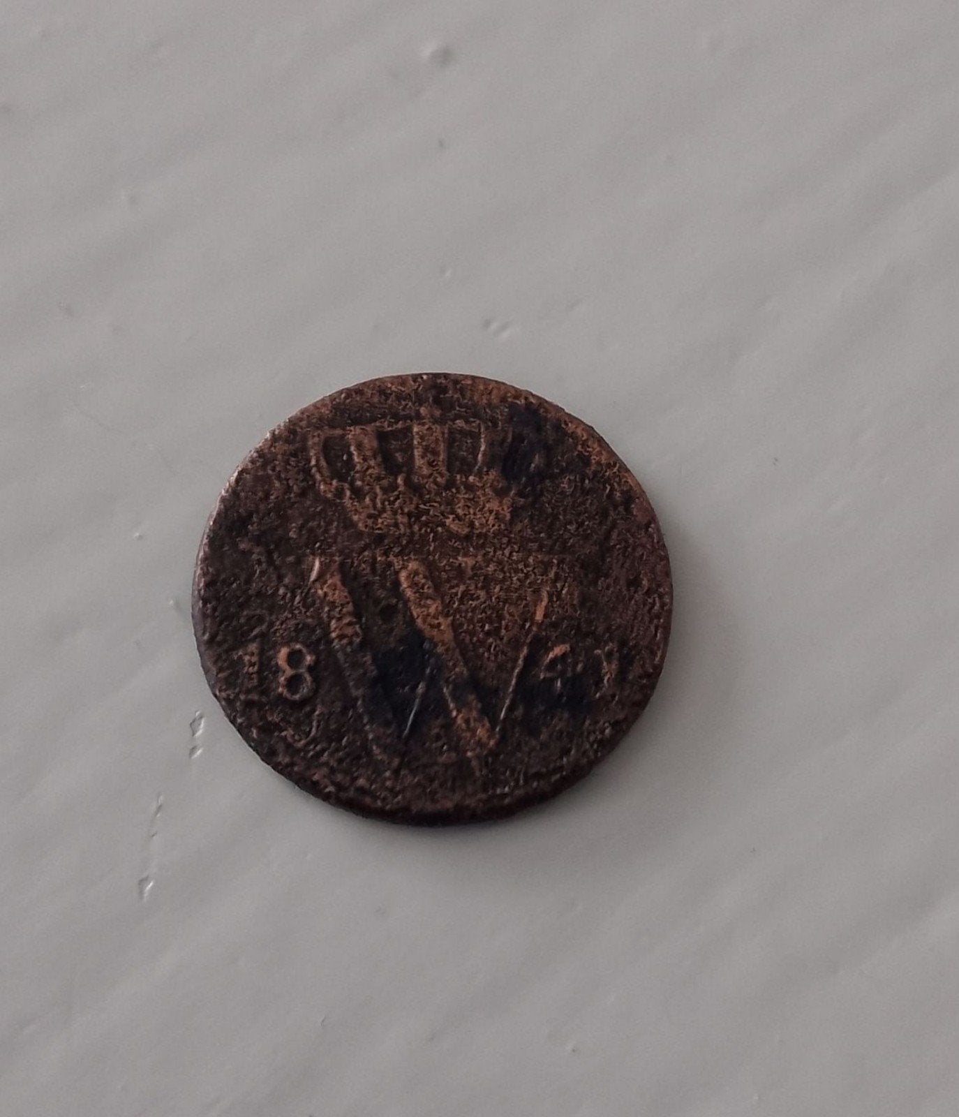 Bodemvondst halve cent 1841, Postzegels en Munten, Munten | Nederland, Ophalen of Verzenden, Koningin Wilhelmina, Overige waardes