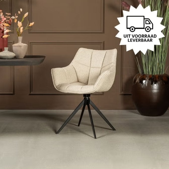 Eetkamerstoel Alfie l Gusj l van €309,- voor €179,-, Ophalen, Nieuw, Eén, Stof
