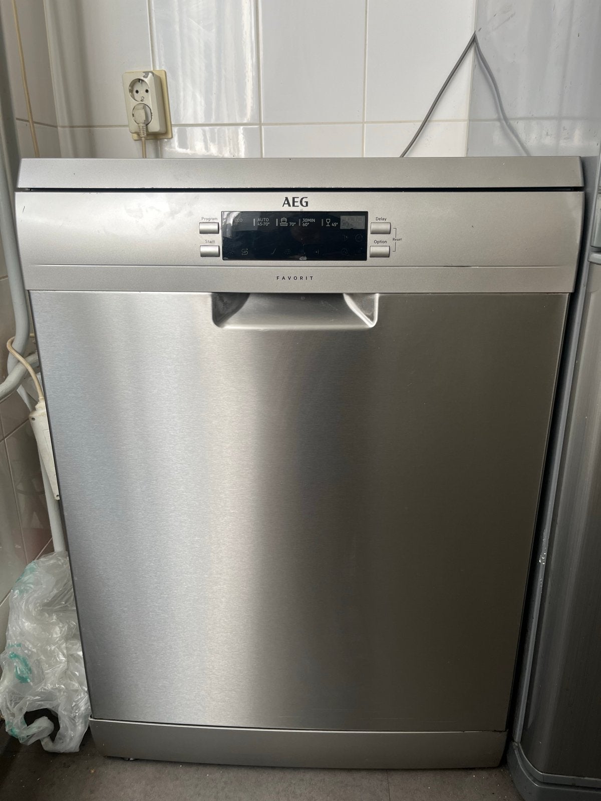 AEG Favorit Vrijstaande Vaatwasser - Zilver, Witgoed en Apparatuur, Vaatwasmachines, Ophalen, Gebruikt, 60 cm of meer, Vrijstaand