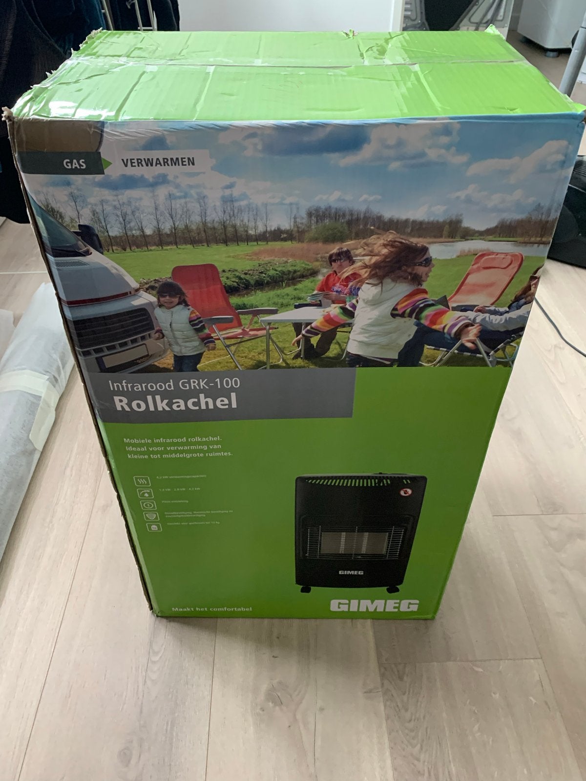 Gimeg GRK-100 Infrarood Rolkachel gas kachel verwarming, Huis en Inrichting, Ophalen, Gas, Nieuw, Vrijstaand