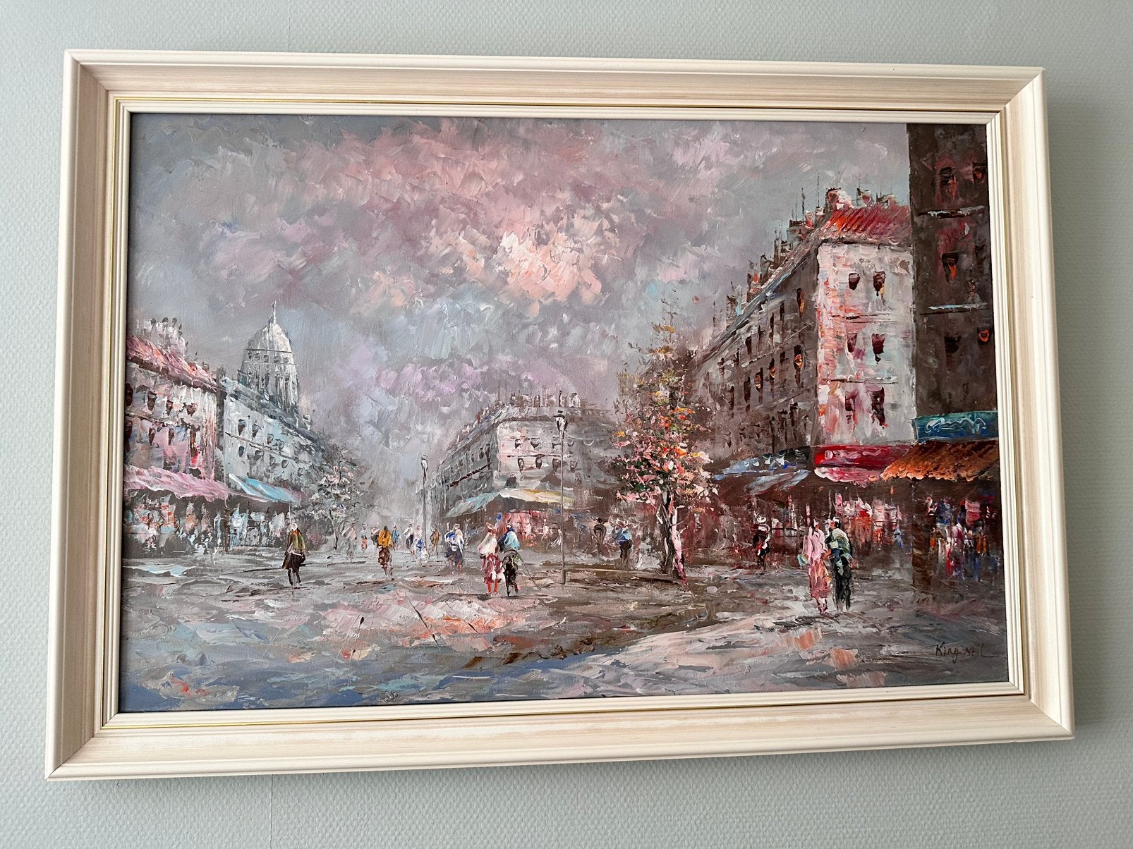 Frans olieverf schilderij., Antiek en Kunst, Ophalen