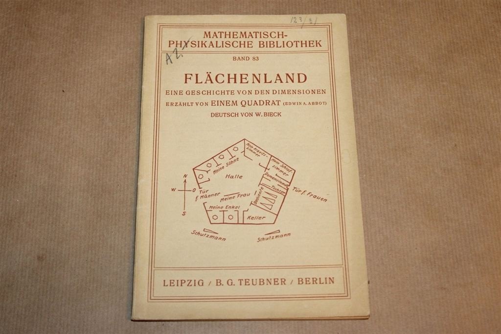Flächenland — Flatland van Edwin Abbott, Teubner 1929, Ophalen of Verzenden, Gelezen, Natuurwetenschap