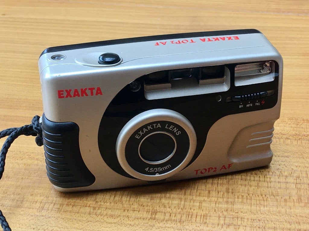 Werkende vintage analoge fotocamera Exakta TOP2 AF (gold), Ophalen of Verzenden, Zo goed als nieuw, Compact, Overige Merken