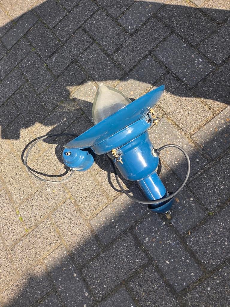 Petrol blauwe vintage scheepslamp Ucello, Ophalen of Verzenden