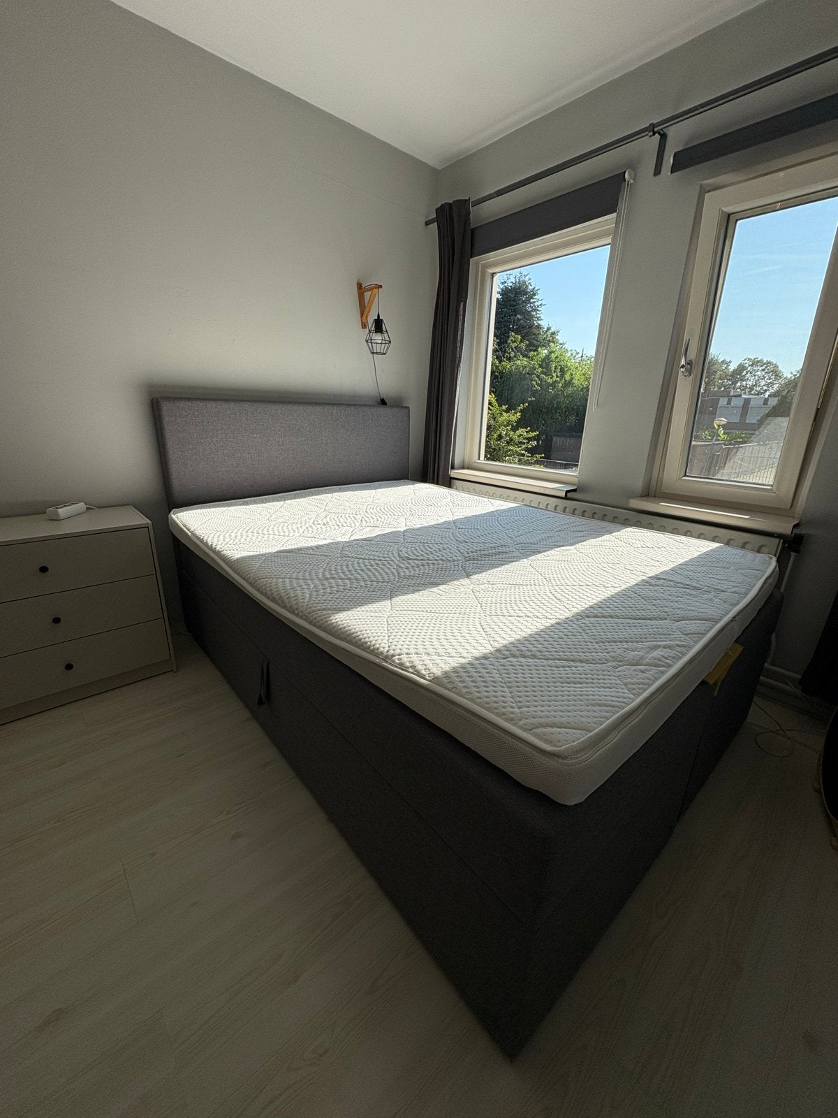 Tweepersoons boxspring met opbergruimte en matras 140/200, Ophalen, Gebruikt, Tweepersoons, 140 cm