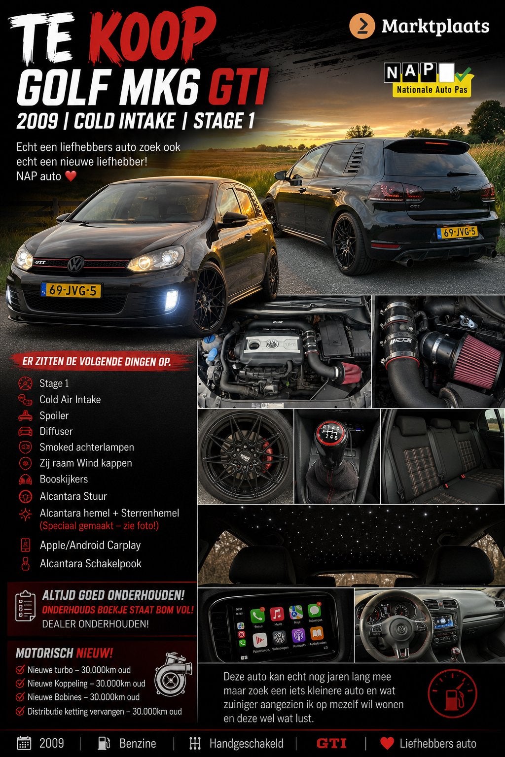 Volkswagen Golf 2.0 154KW 2009 Zwart, Voorwielaandrijving, Zwart, 4 cilinders, 1984 cc
