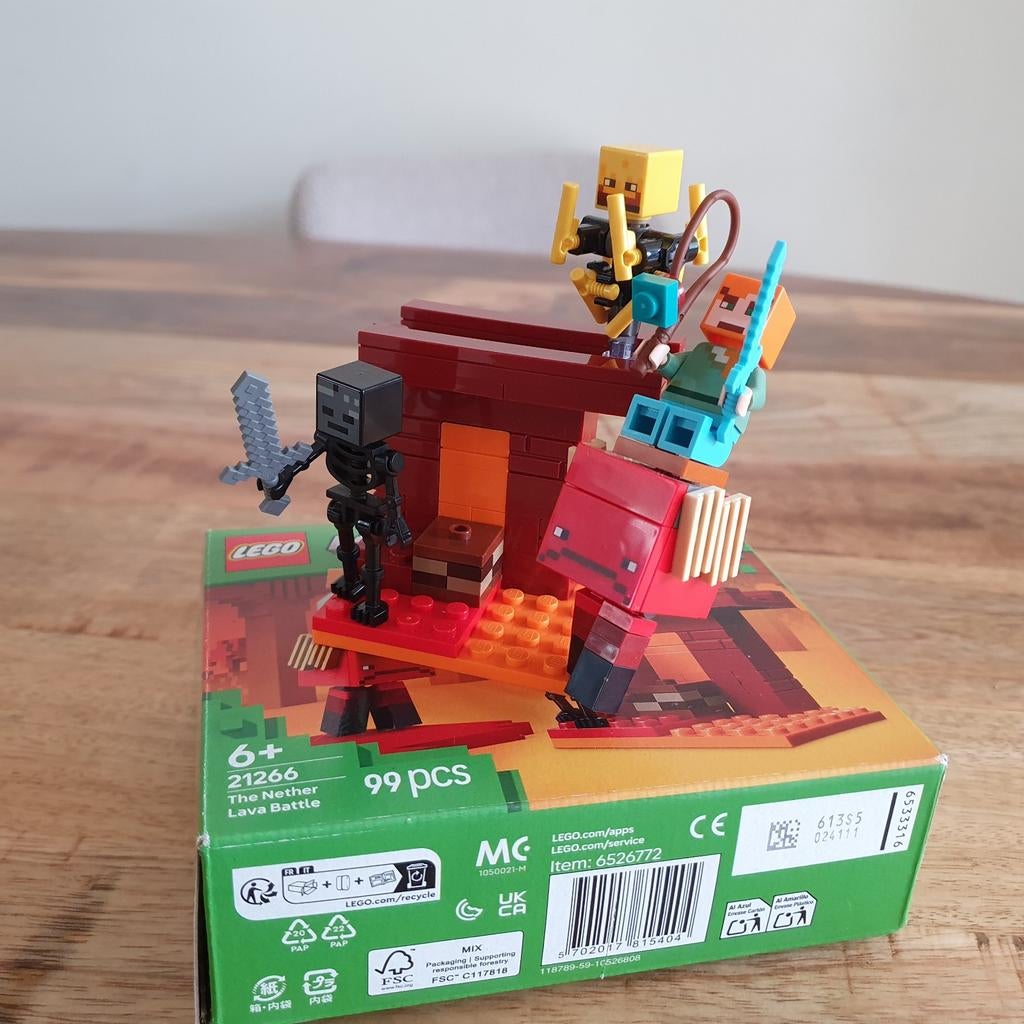 Minecraft lego nether kleine set 21266, Ophalen of Verzenden, Zo goed als nieuw, Complete set, Lego